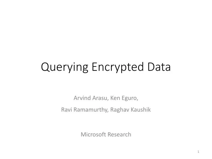 querying encrypted data