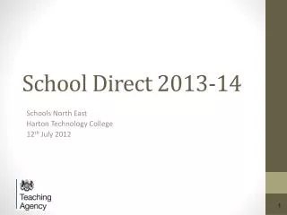 School Direct 2013-14