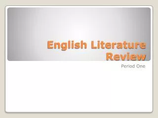 English Literature Review