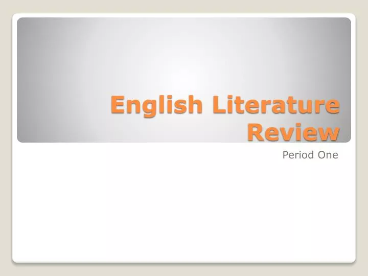 english literature review