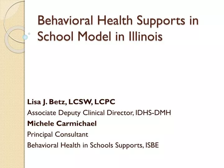 behavioral health supports in school model in illinois