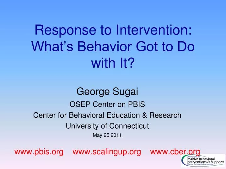 response to intervention what s behavior got to do with it