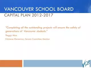 Vancouver school Board Capital PLAN 2012-2017