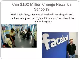 Can $100 Million Change Newark's Schools?