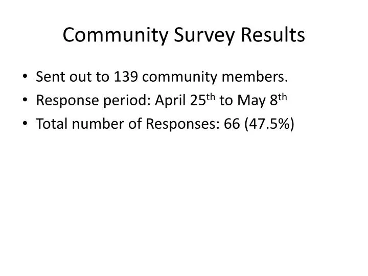 community survey results