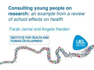 Consulting young people on research: an example from a review of school effects on health