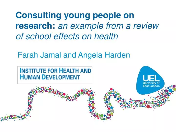 consulting young people on research an example from a review of school effects on health