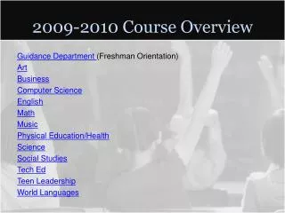 2009-2010 Course Overview
