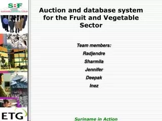 Auction and database system for the Fruit and Vegetable Sector