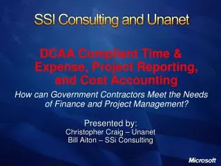 SSI Consulting and Unanet