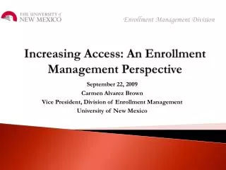 Increasing Access: An Enrollment Management Perspective