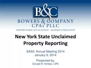 New York State Unclaimed Property Reporting