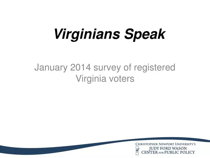 january 2014 survey of registered virginia voters