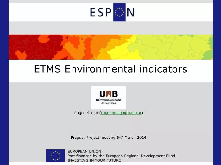 etms environmental indicators