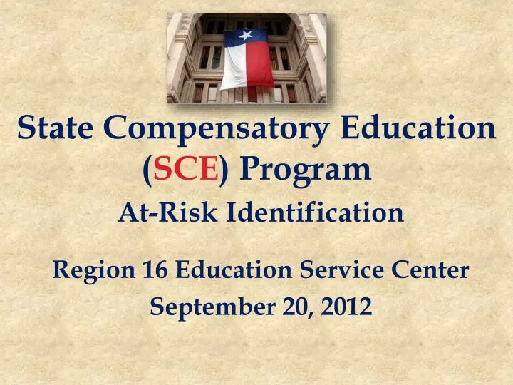 state compensatory education sce program