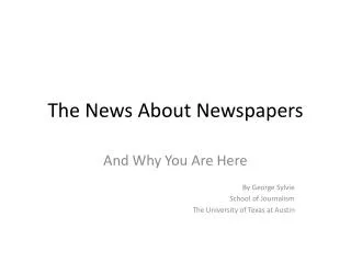 The News About Newspapers