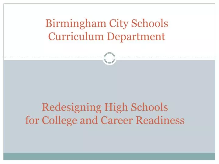 birmingham city schools curriculum department