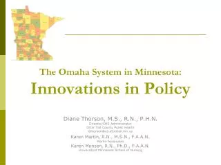 The Omaha System in Minnesota: Innovations in Policy