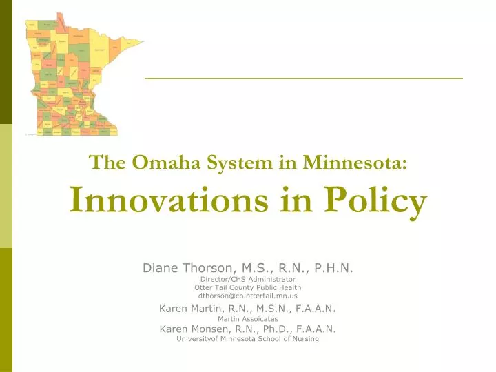 the omaha system in minnesota innovations in policy