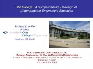 Olin College: A Comprehensive Redesign of Undergraduate Engineering Education
