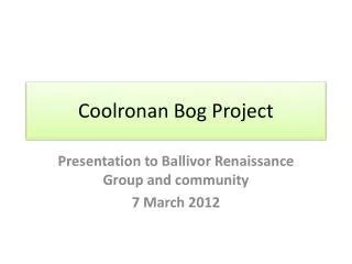 Coolronan Bog Project