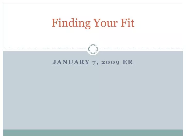 finding your fit