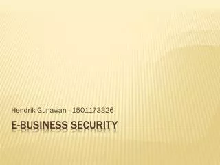 E-Business Security
