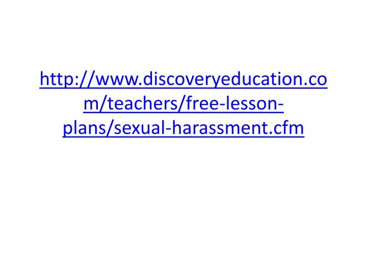 http www discoveryeducation com teachers free lesson plans sexual harassment cfm