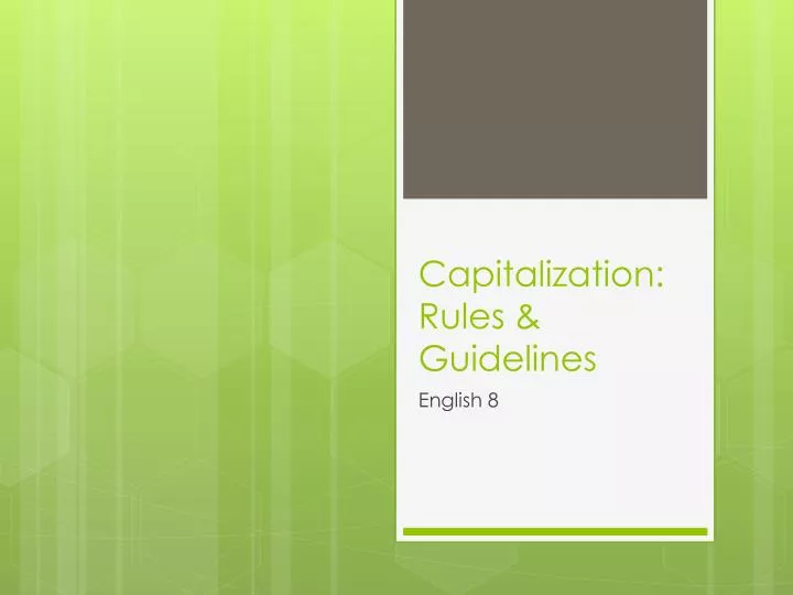 capitalization rules guidelines