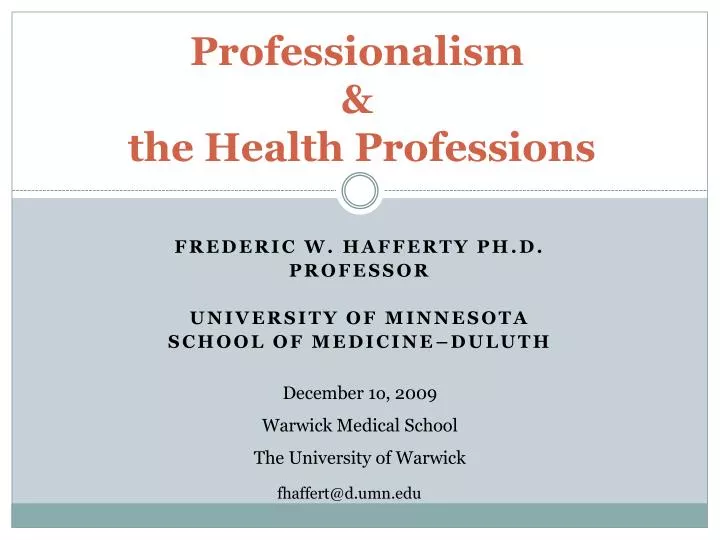 professionalism the health professions