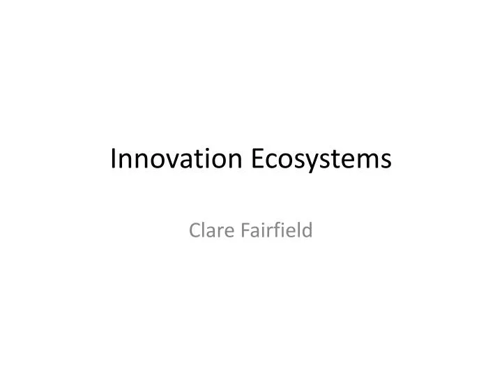 innovation ecosystems