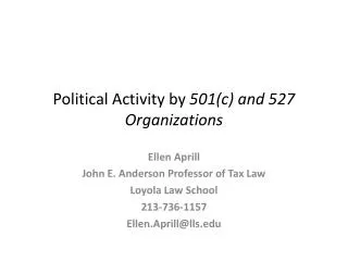 Political Activity by 501(c) and 527 Organizations