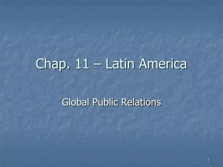chap 11 latin america