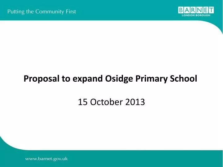 proposal to expand osidge primary school
