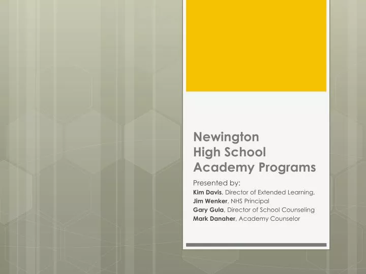 newington high school academy programs