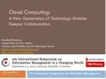 Transforming Libraries: The Impact of Cloud Computing on Resource Sharing and Management - slide 1