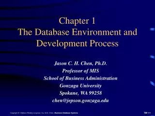 Chapter 1 The Database Environment and Development Process