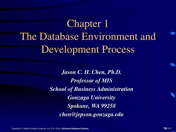 chapter 1 the database environment and development process