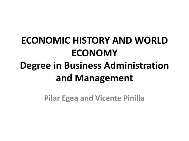 economic history and world economy degree in business administration and management