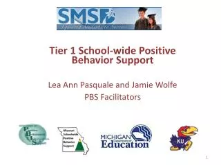 Tier 1 School-wide Positive Behavior Support Lea Ann Pasquale and Jamie Wolfe PBS Facilitators
