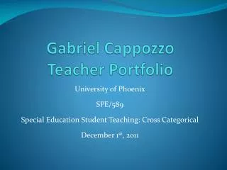 Gabriel Cappozzo Teacher Portfolio