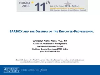 SARBOX and the Dilemma of the Employee-Professional