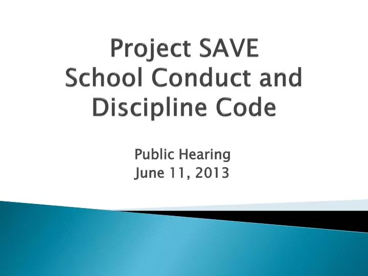 project save school conduct and discipline code