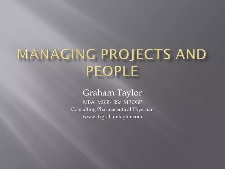 managing projects and people