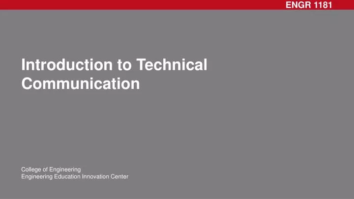 introduction to technical communication
