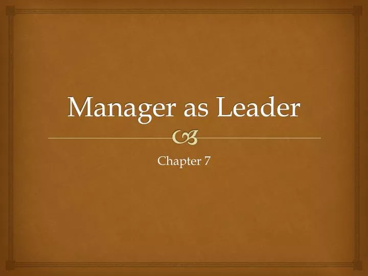 manager as leader