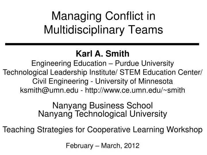 managing conflict in multidisciplinary teams