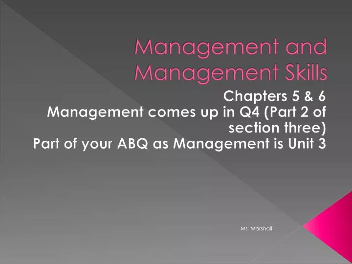 management and management skills