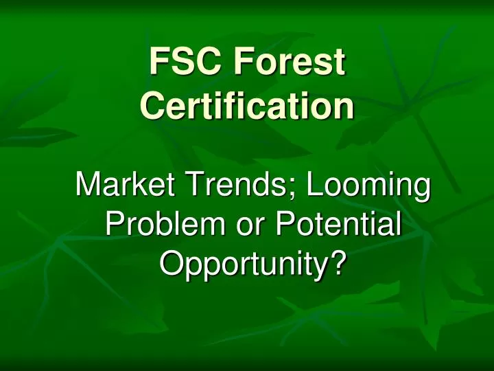 fsc forest certification