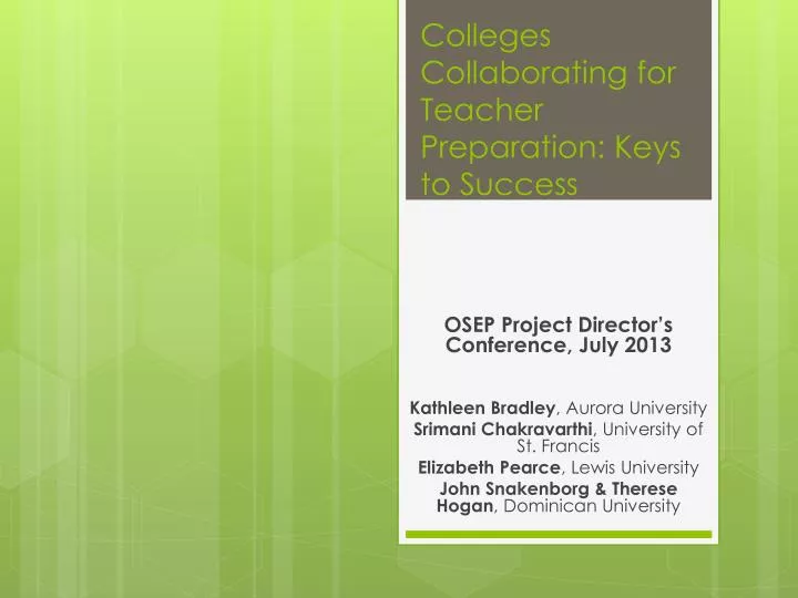 colleges collaborating for teacher preparation keys to success
